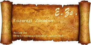 Eszenyi Zsombor névjegykártya
